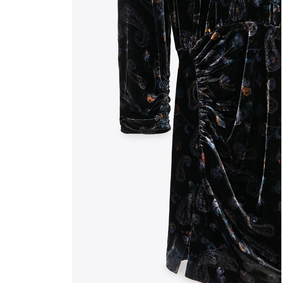 ZARA PRINTED VELVET DRESS - Picture 13 of 15